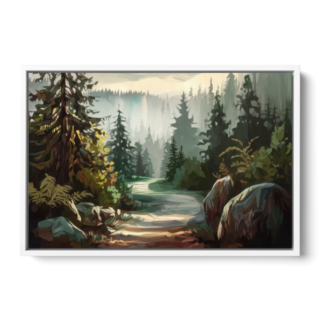 Tacoma Pacific Northwest Beauty - White Framed Canvas Wall Art - Front