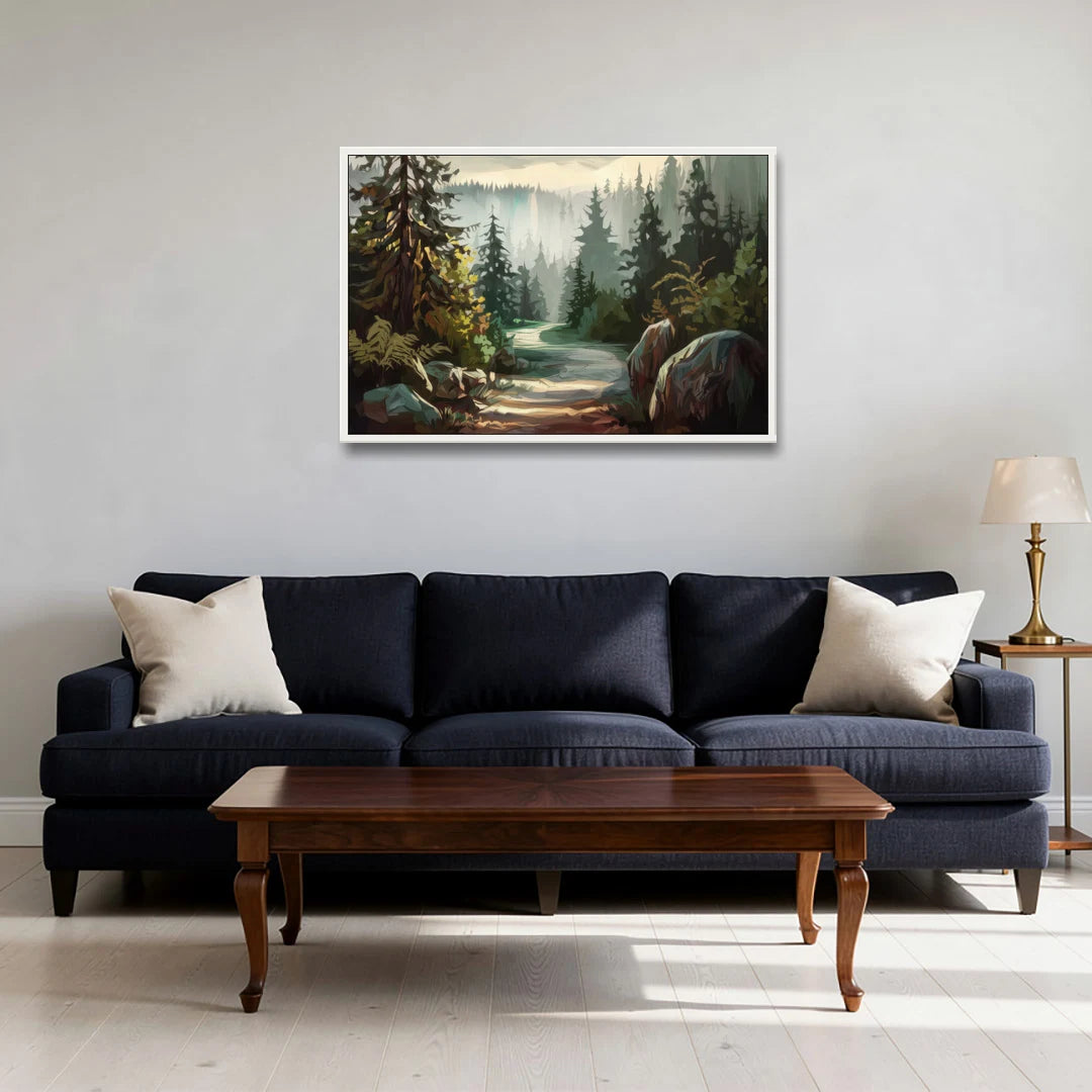 Tacoma Pacific Northwest Beauty - White Framed Canvas Wall Art - Sofa - 36x24