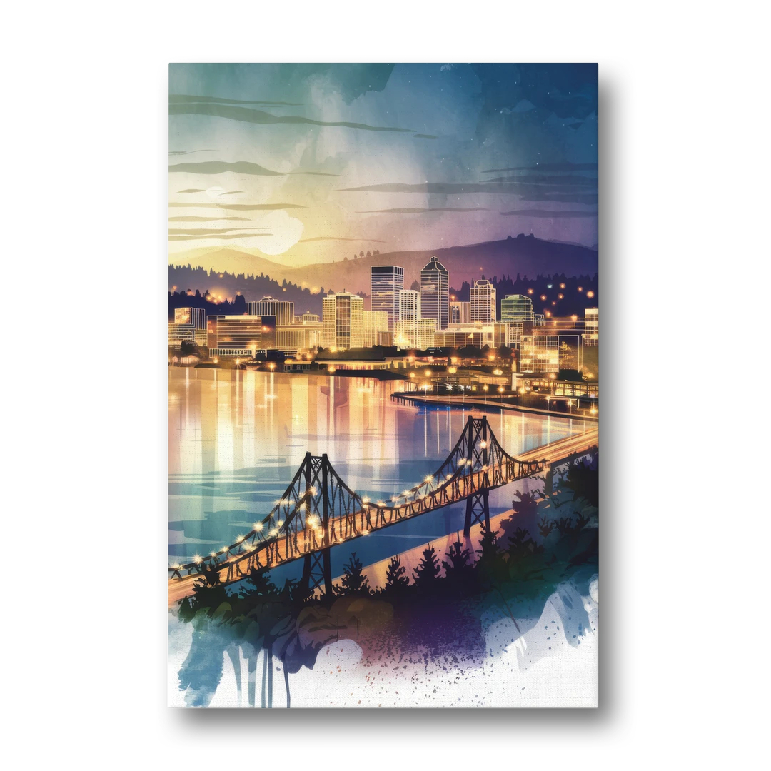Tacoma Skyline View - Canvas Wall Art - Front