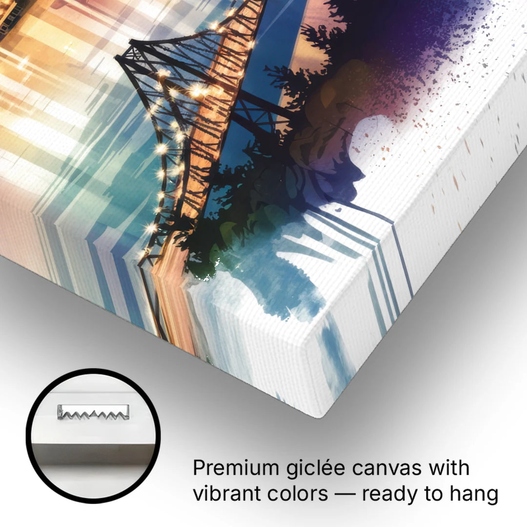 Tacoma Skyline View - Canvas Wall Art - Gallery Wrap Corner