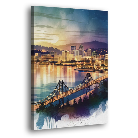 Tacoma Skyline View - Canvas Wall Art