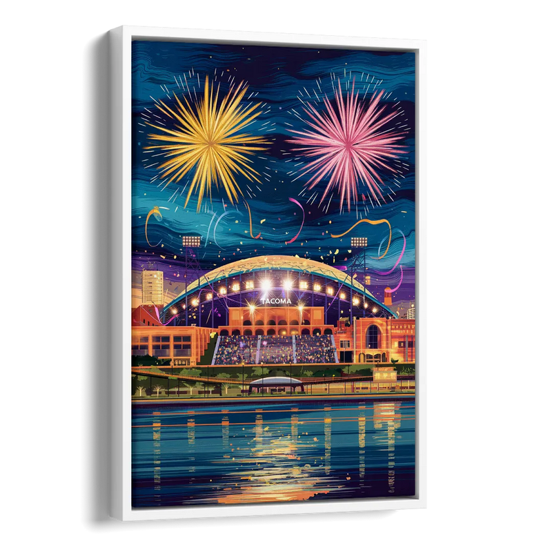 Tacoma Stadium Celebration Side - White Canvas Wall Art