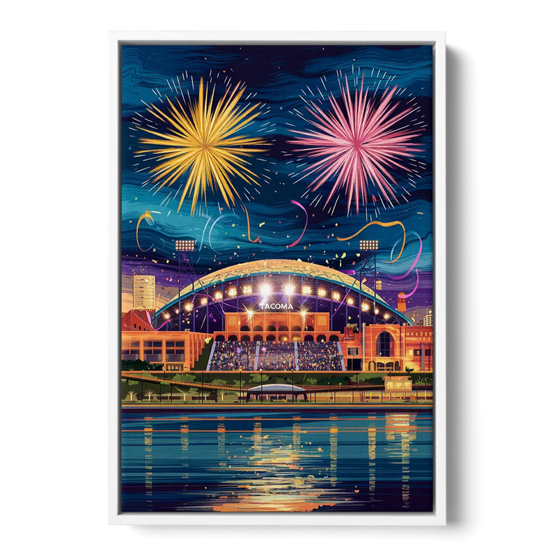 Tacoma Stadium Celebration Front - White Canvas Wall Art