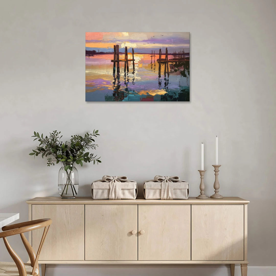Tacoma Waterfront Sunset - Canvas Wall Art - Coffee Table - 36x24