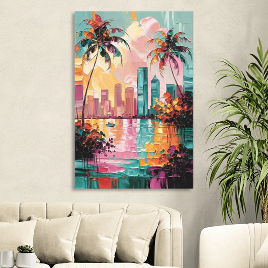Tampa Bay Coastal Charm Living Room - Canvas Wall Art