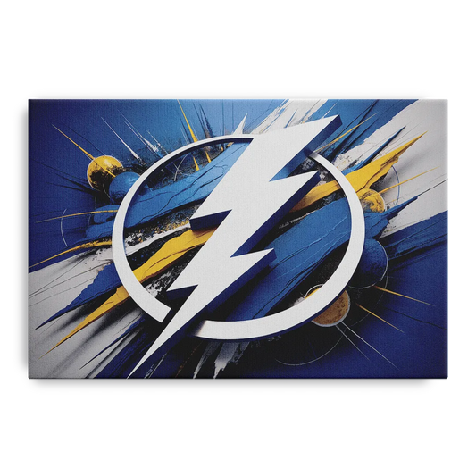 Tampa Bay Lightning Inspired Abstract Lightning Bolt Artwork - Canvas Wall Art