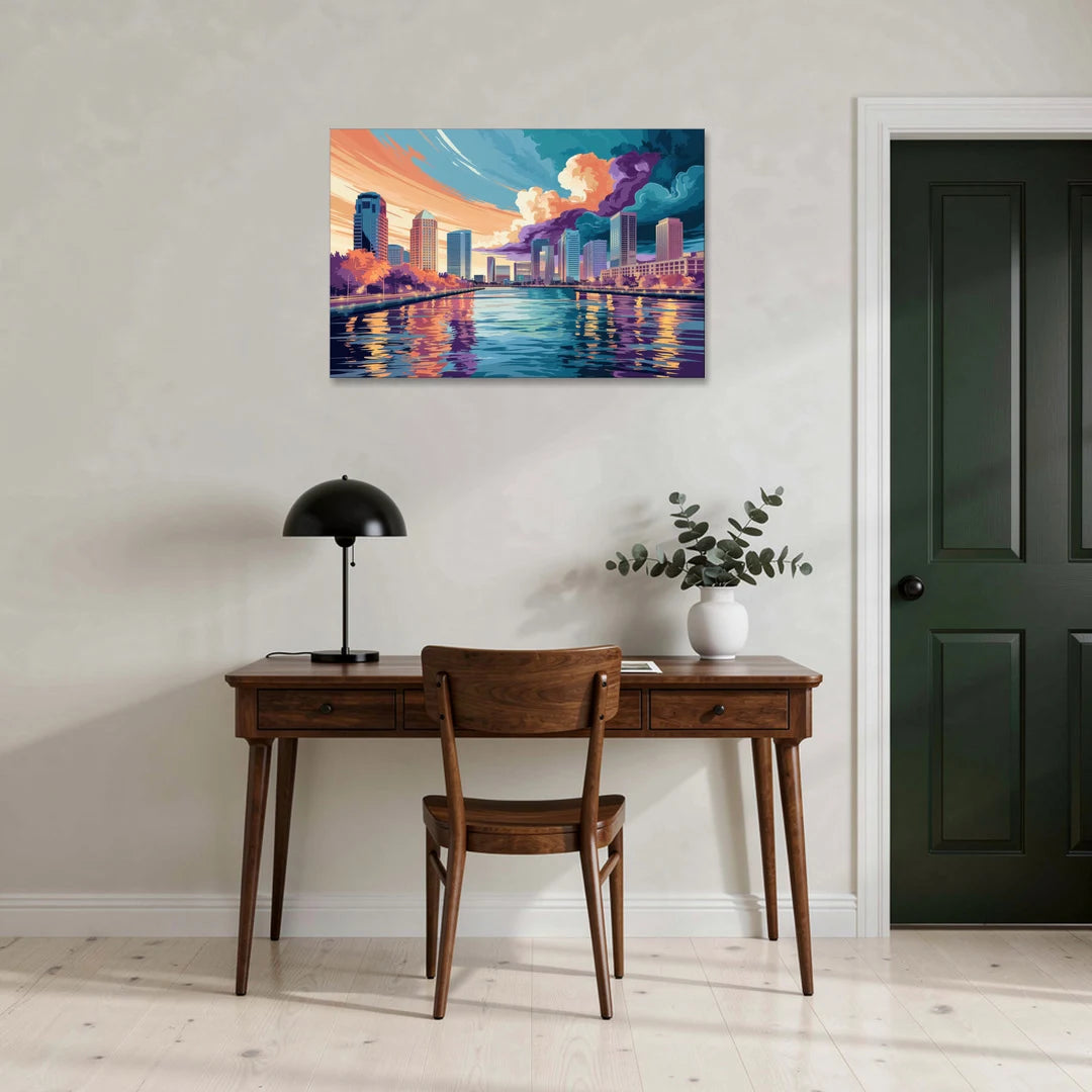 Tampa Bay Skyline Panorama - Canvas Wall Art - Office - 36x24