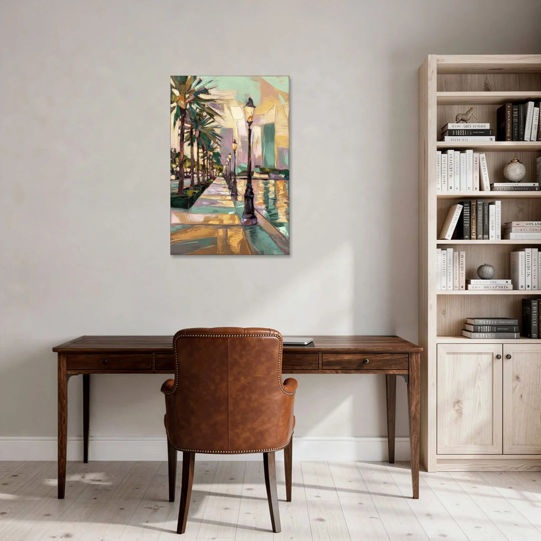 Tampa Bayshore Boulevard Scene - Canvas Wall Art - Office - 24x36