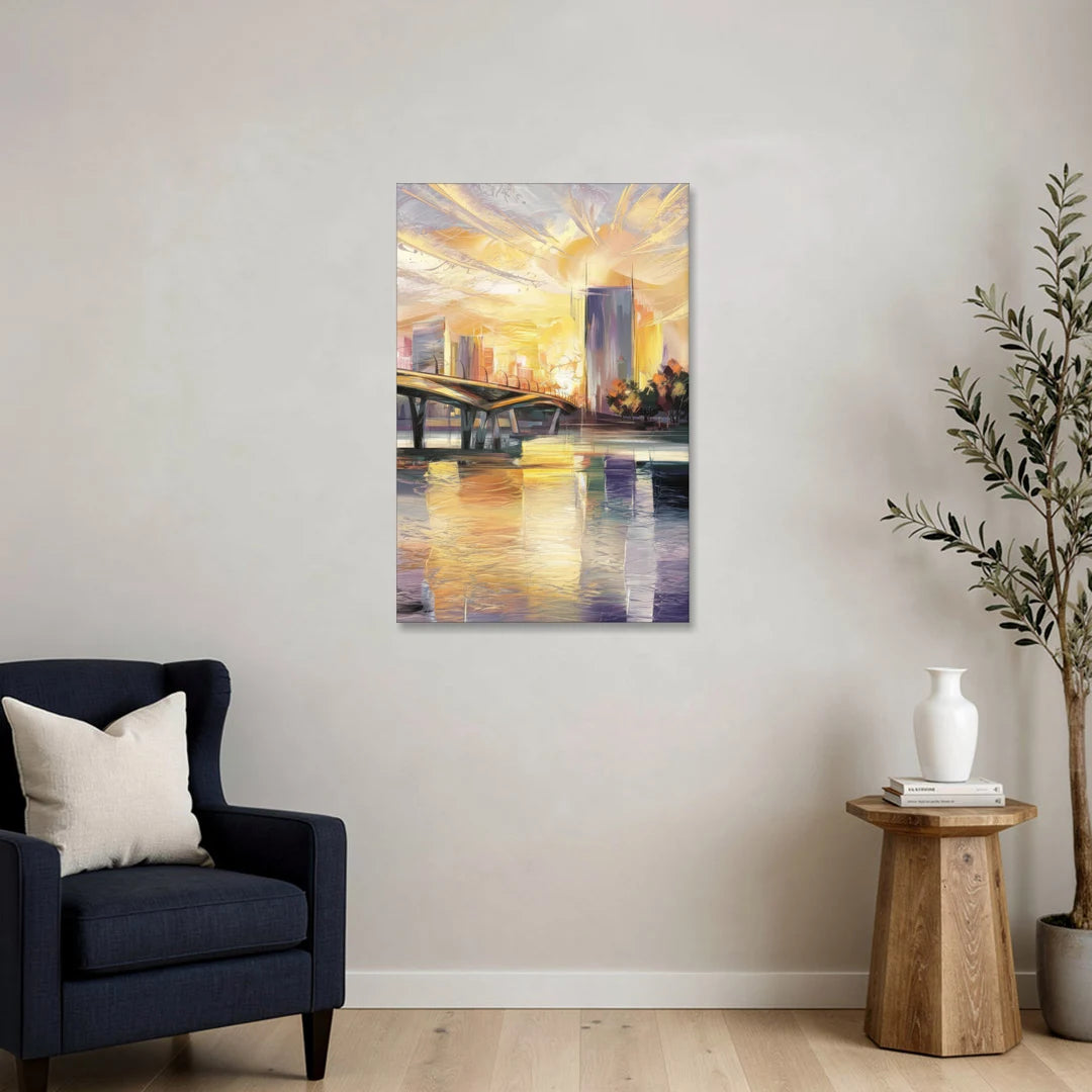 Tampa Riverwalk Sunrise - Canvas Wall Art - Sofa - 24x36