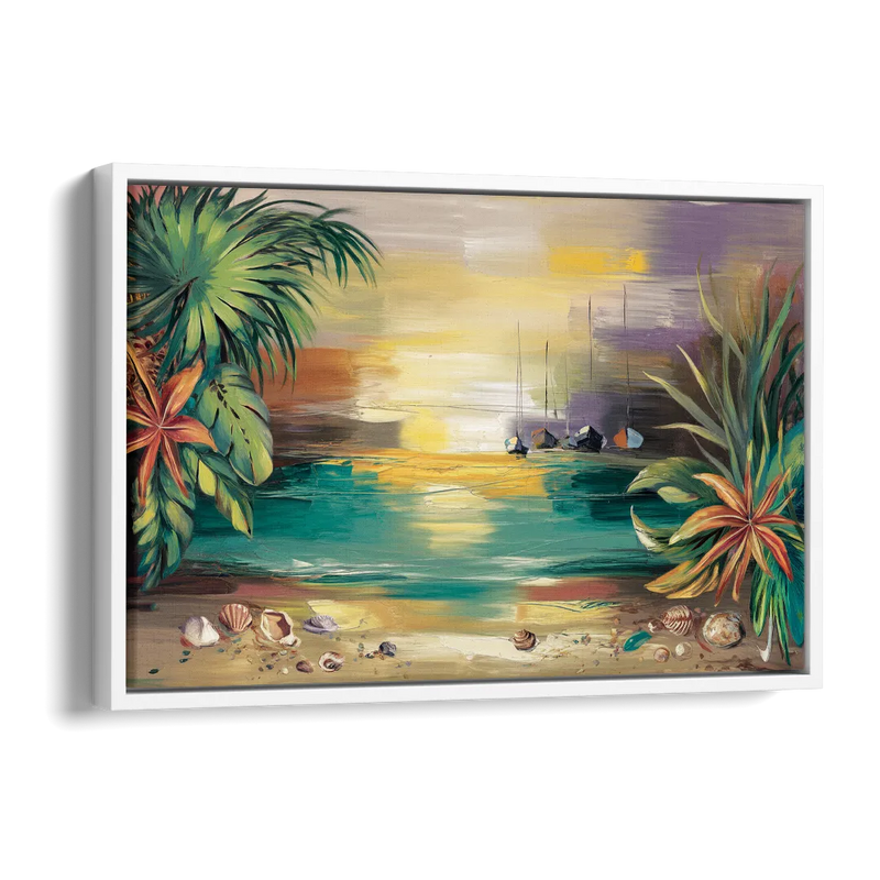 Tampa Waterfront Serenity Side - White Canvas Wall Art