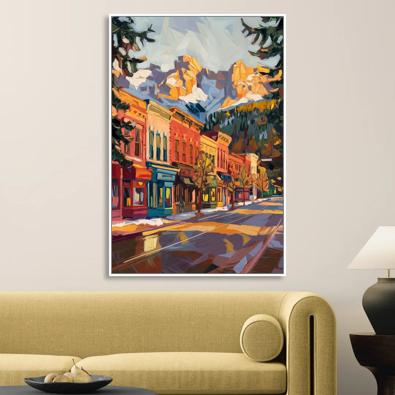 Telluride Downtown Charm Sitting Room - White Canvas Wall Art
