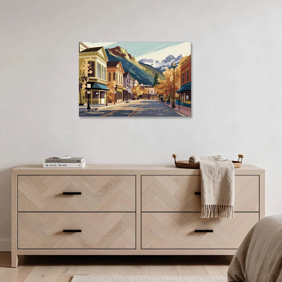 Telluride Historic Main Street - Canvas Wall Art - Coffee Table - 36x24