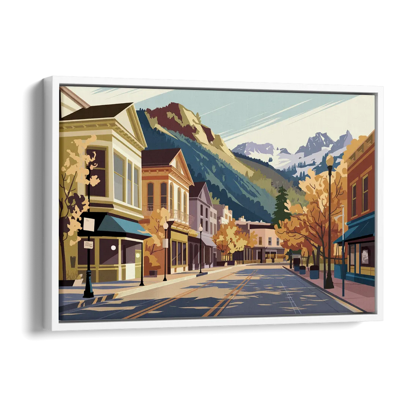 Telluride Historic Main Street Side - White Canvas Wall Art