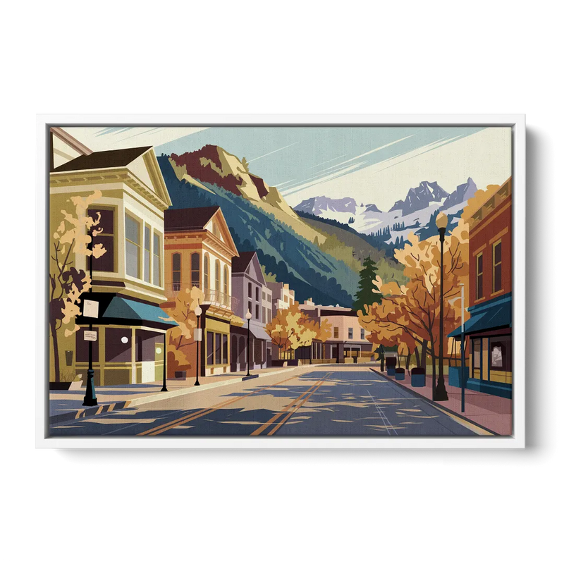 Telluride Historic Main Street Front - White Canvas Wall Art