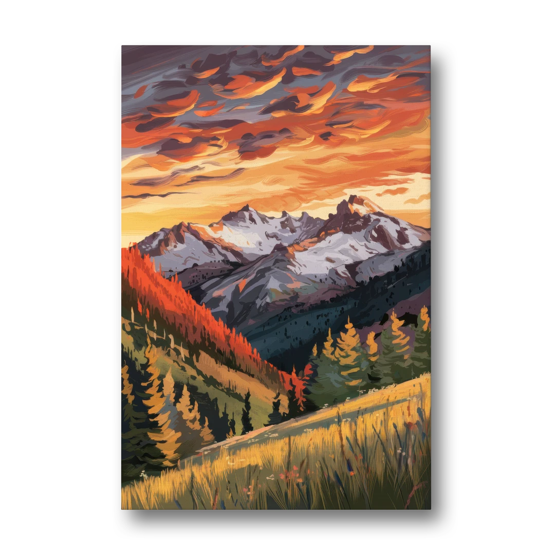 Telluride Mountain Sunset - Canvas Wall Art - Front