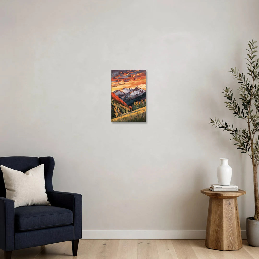 Telluride Mountain Sunset - Canvas Wall Art - Sofa - 12x18