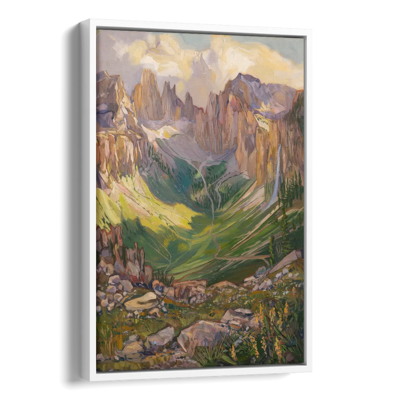 Telluride Rocky Mountain Peaks Side - White Canvas Wall Art
