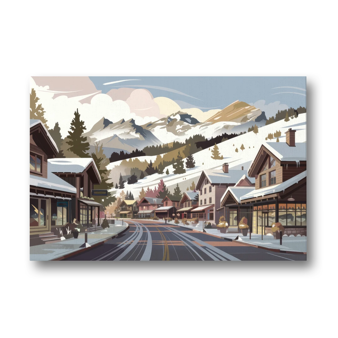 Telluride Ski Village View - Canvas Wall Art - Front