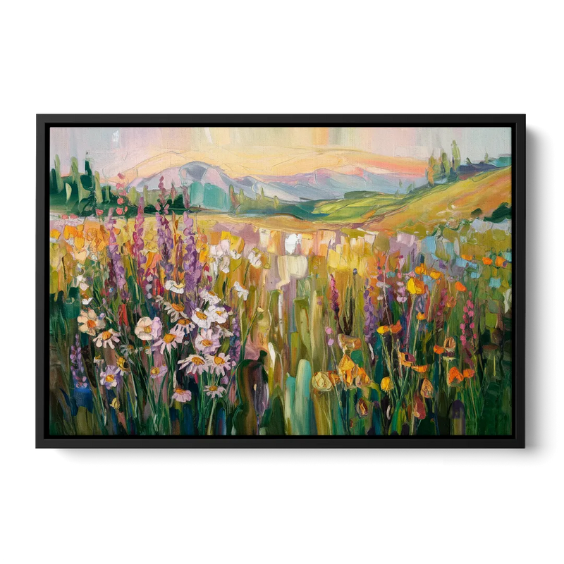 Telluride Summer Wildflowers Front - Black Canvas Wall Art