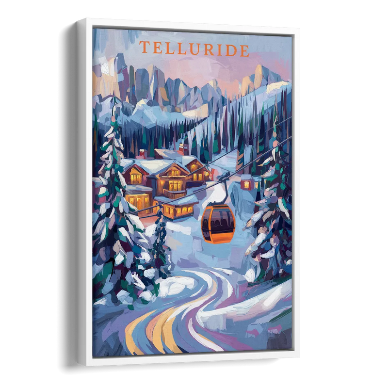 Telluride Winter Wonderland Side - White Canvas Wall Art