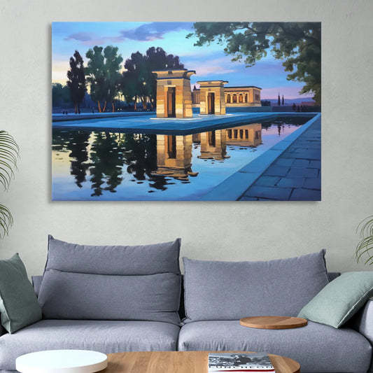 Temple of Debod Twilight Living Room - Canvas Wall Art