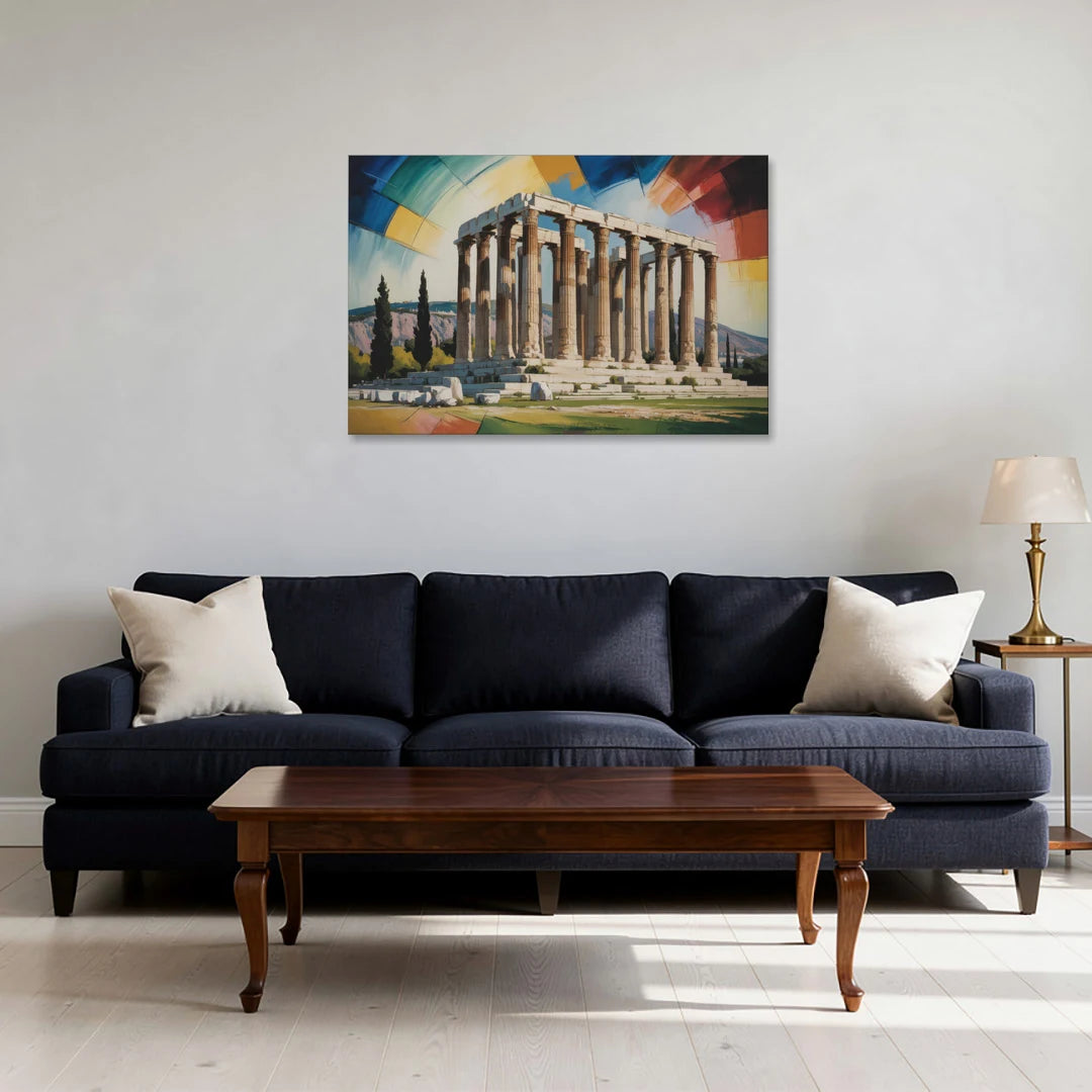 Temple of Olympian Zeus - Canvas Wall Art - Sofa - 36x24