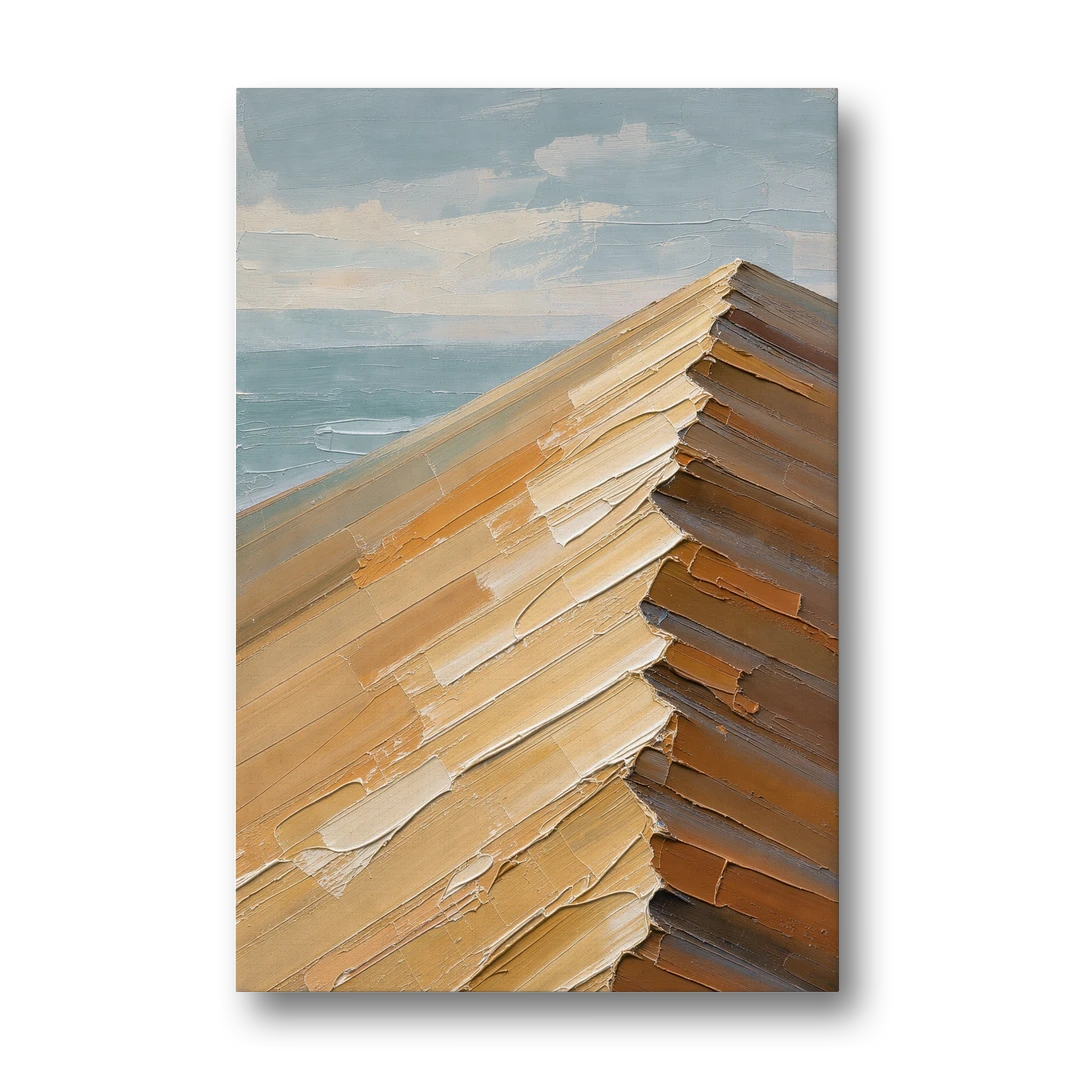 Textured Beige Abstract Dune Crest - Canvas Wall Art - Front