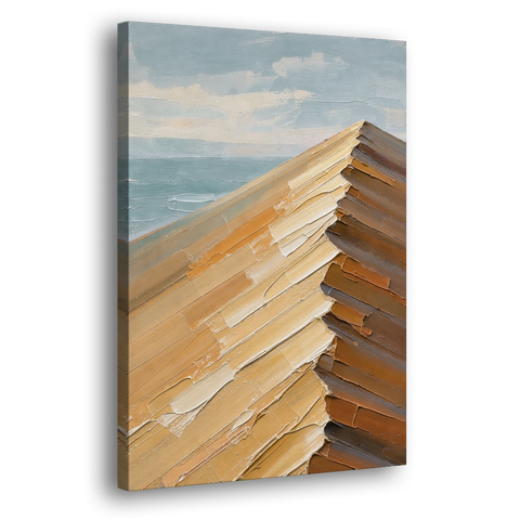 Textured Beige Abstract Dune Crest - Canvas Wall Art