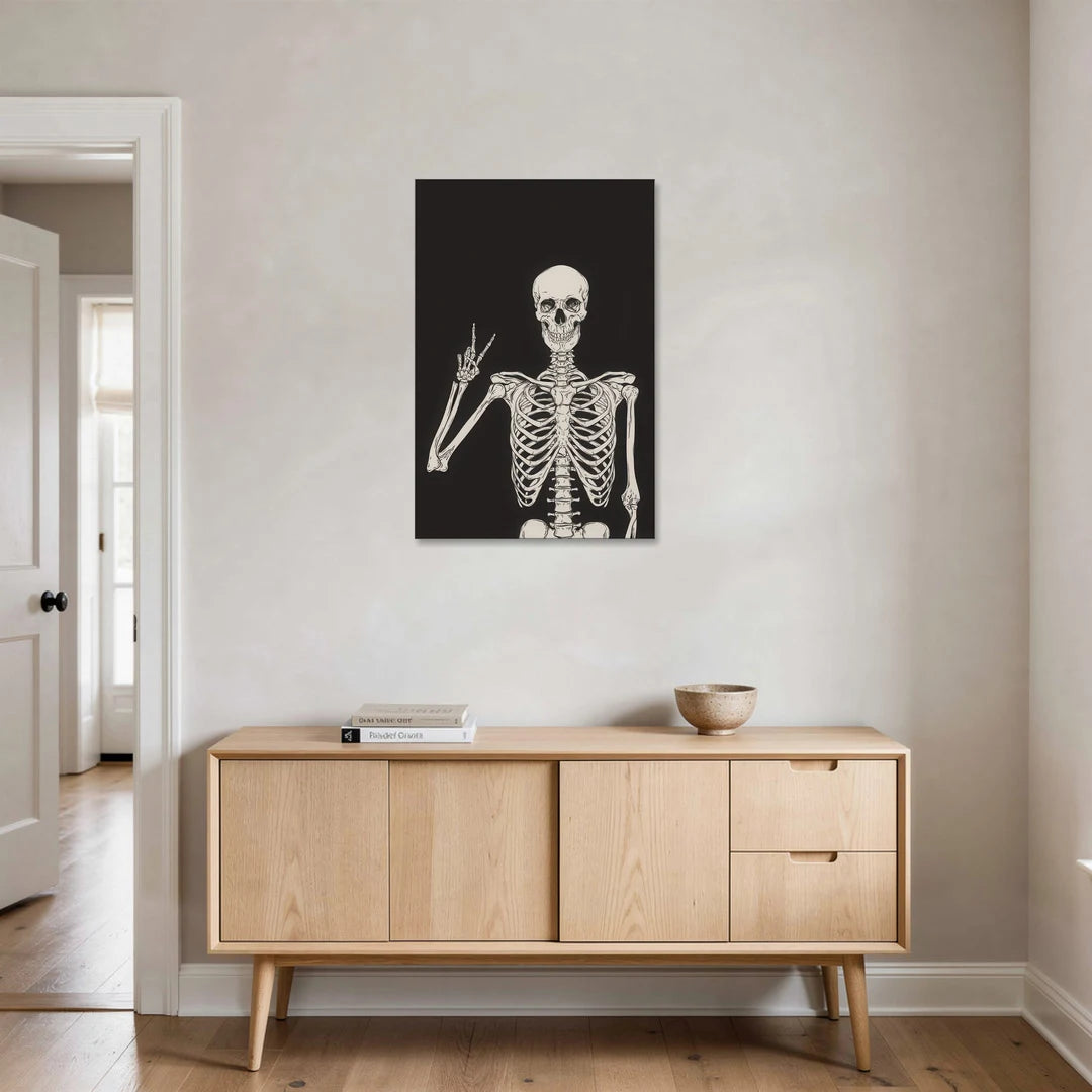 The Cool Halloween Skeleton - Canvas Wall Art - Coffee Table - 24x36