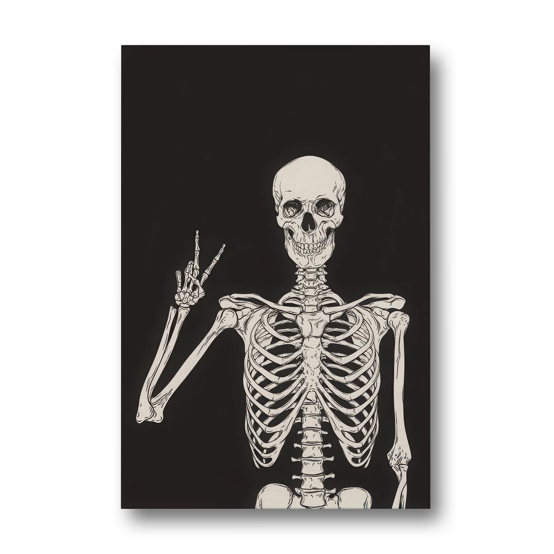 The Cool Halloween Skeleton - Canvas Wall Art - Front