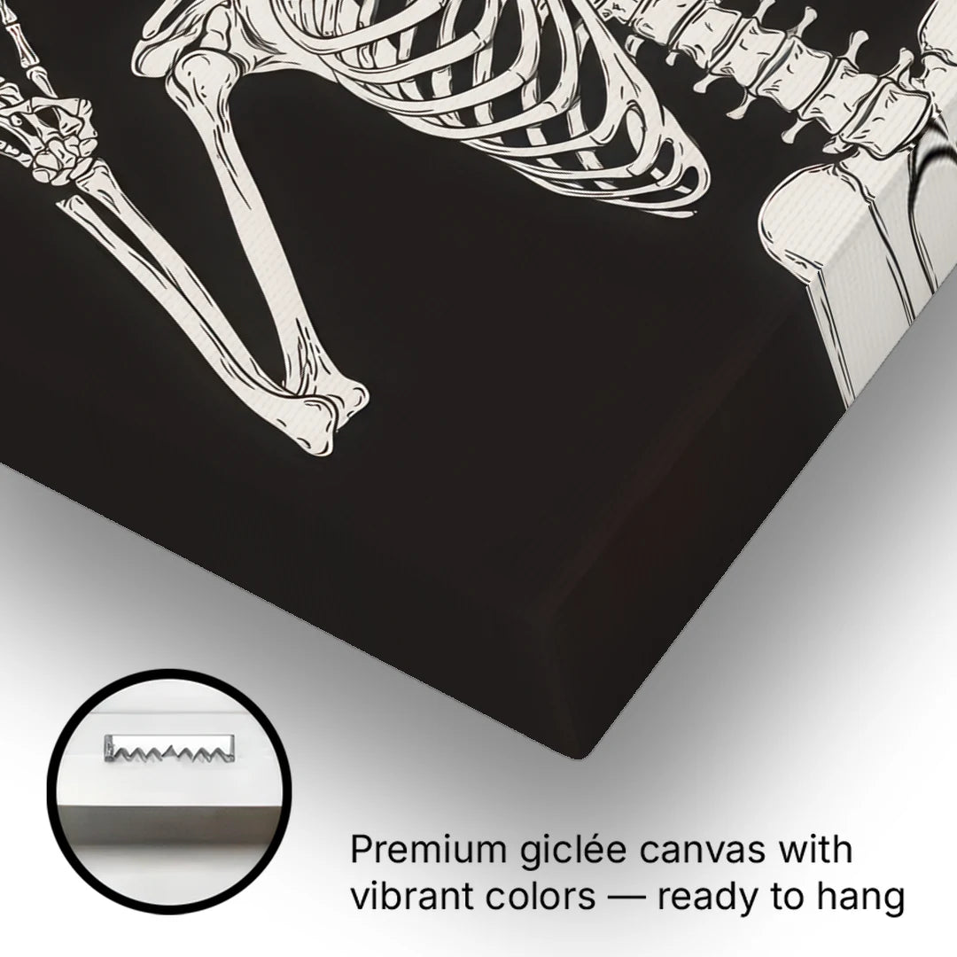 The Cool Halloween Skeleton - Canvas Wall Art - Gallery Wrap Corner
