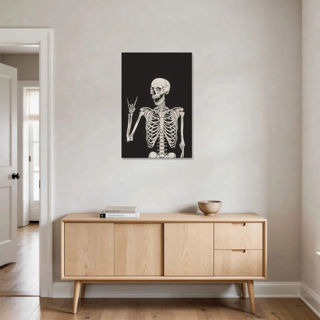 The Fun Halloween Skeleton - Canvas Wall Art - Coffee Table - 24x36