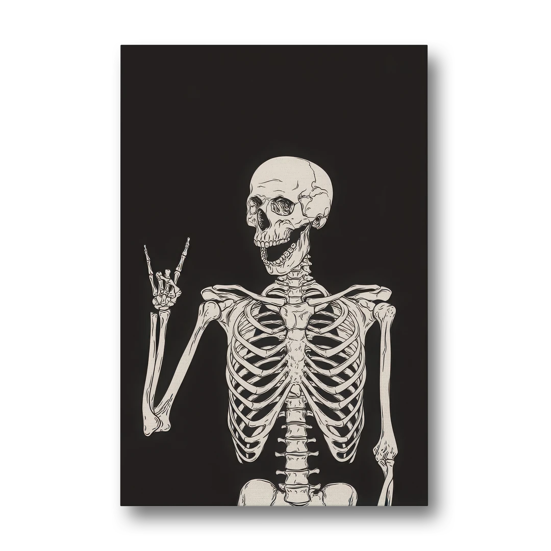 The Fun Halloween Skeleton - Canvas Wall Art - Front