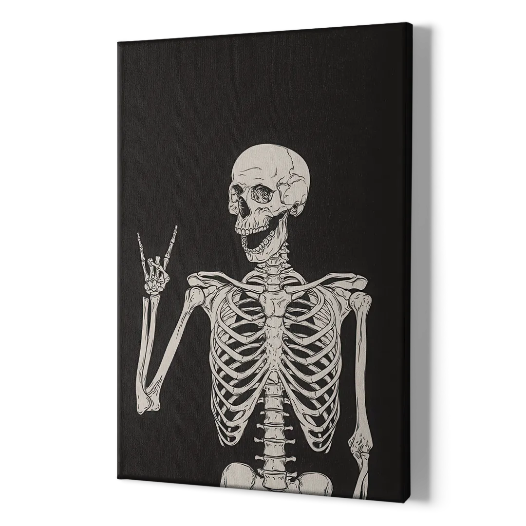 The Fun Halloween Skeleton - Canvas Print Art Sides