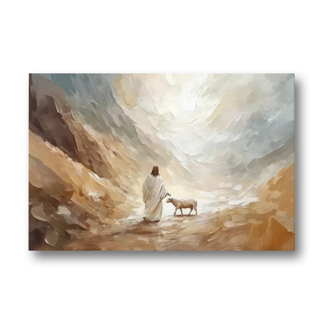The Good Shepherd Abstract Christian - Canvas Wall Art - Front