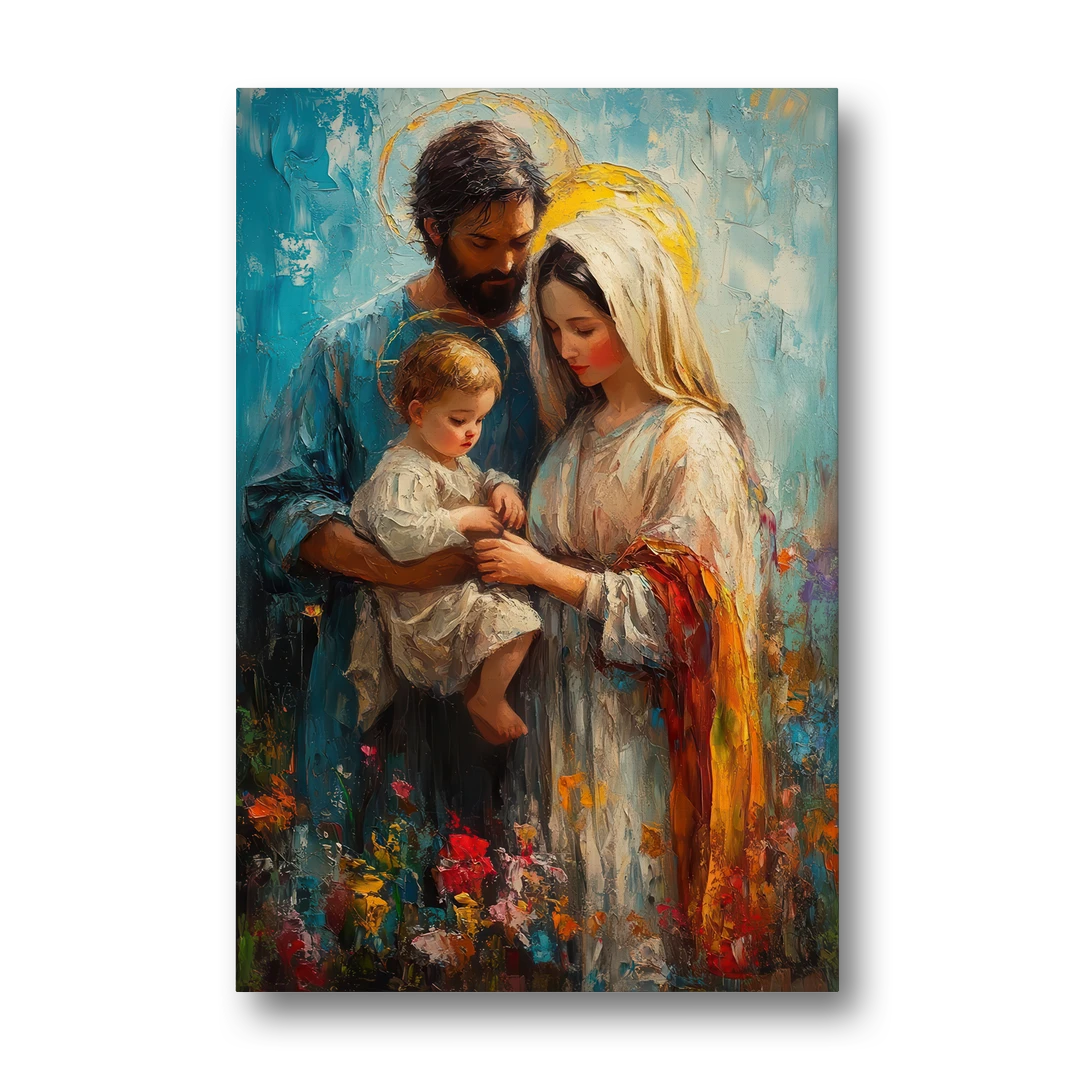 The Holy Family Christian Abstract - Canvas Wall Art - Front