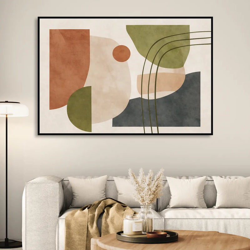 The Modern Composition Living Room - Black Canvas Wall Art