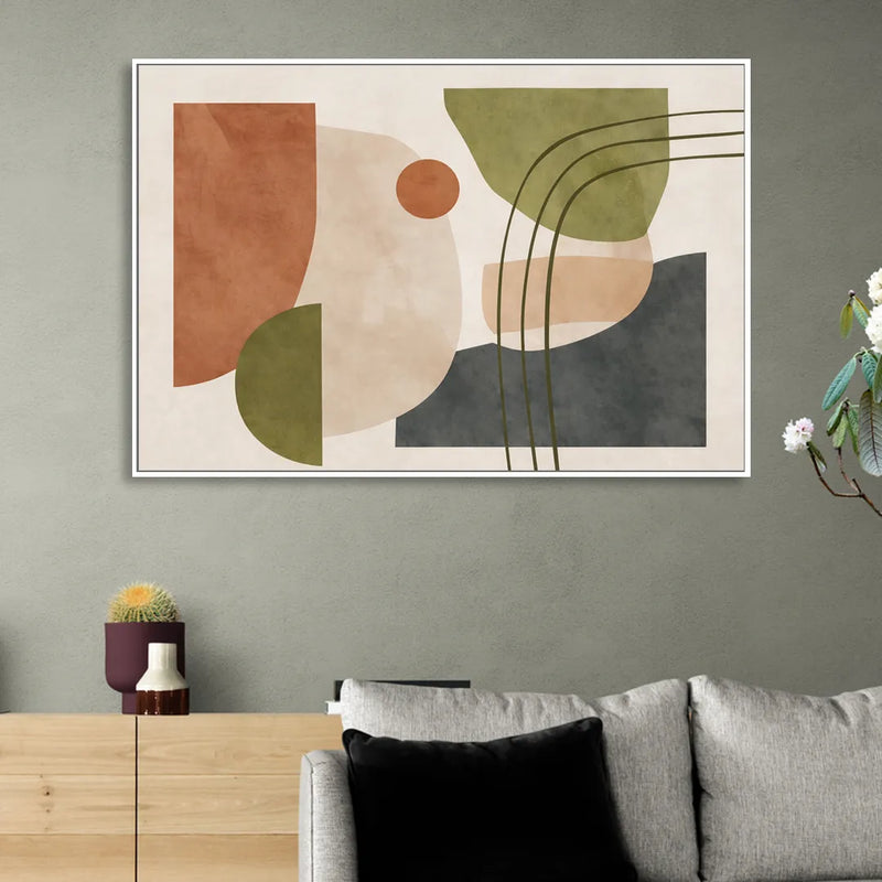 The Modern Composition Sitting Room - White Canvas Wall Art