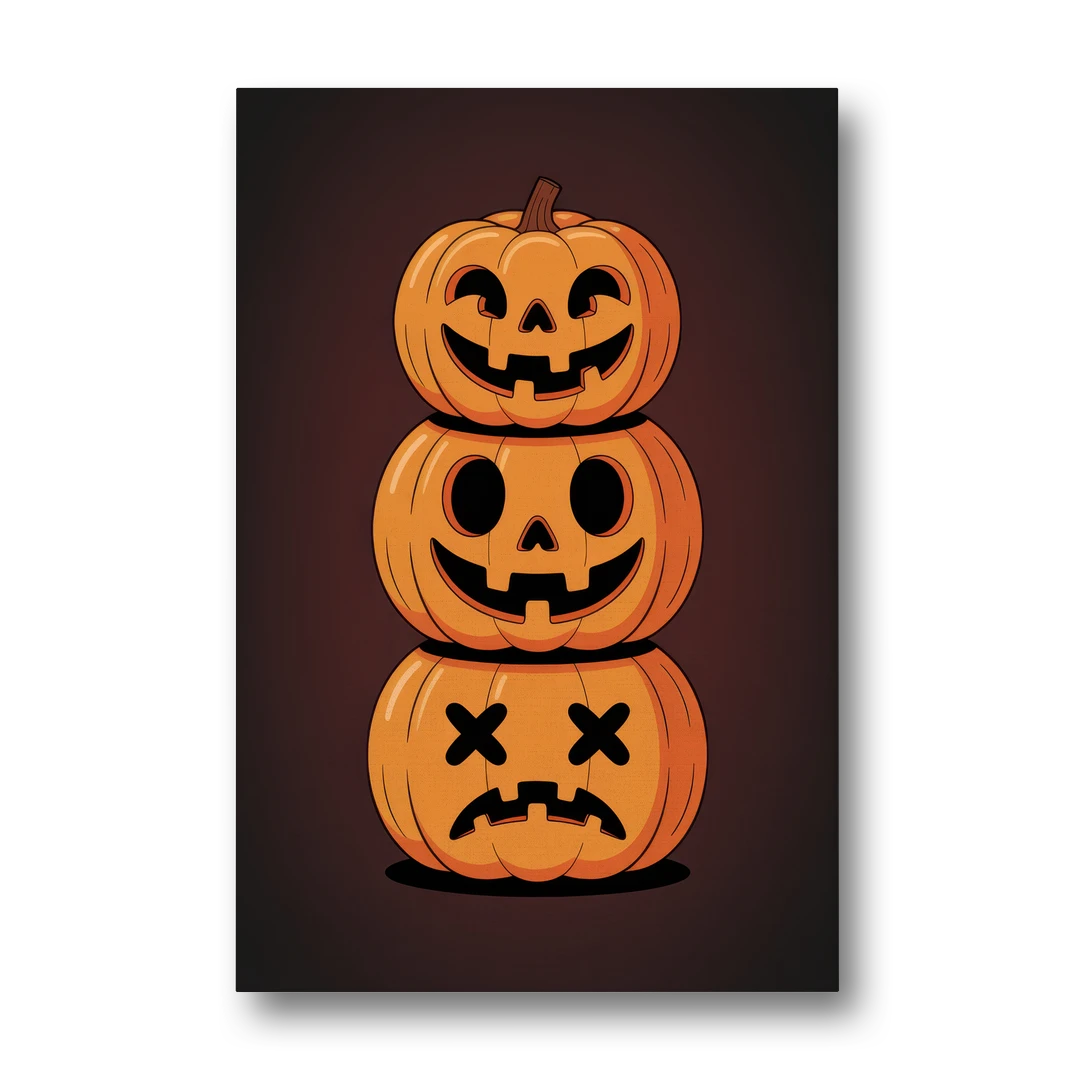 The Three Pumpkins - Canvas Wall Art - Front