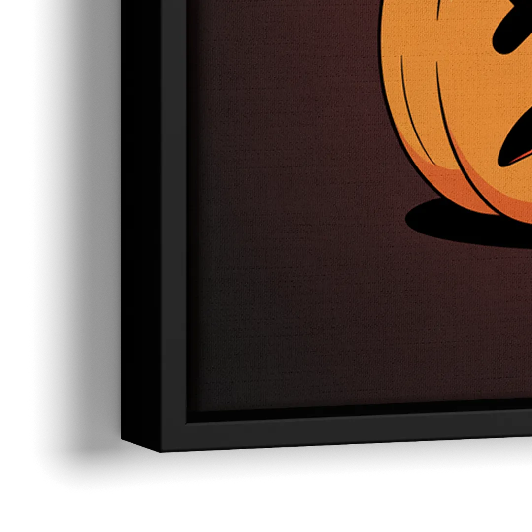 The Three Pumpkins - Close-Up Black Frame Canvas