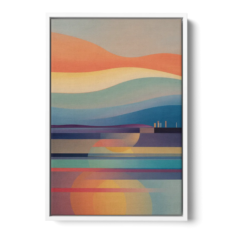 Thermaic Gulf Sunset Front - White Canvas Wall Art