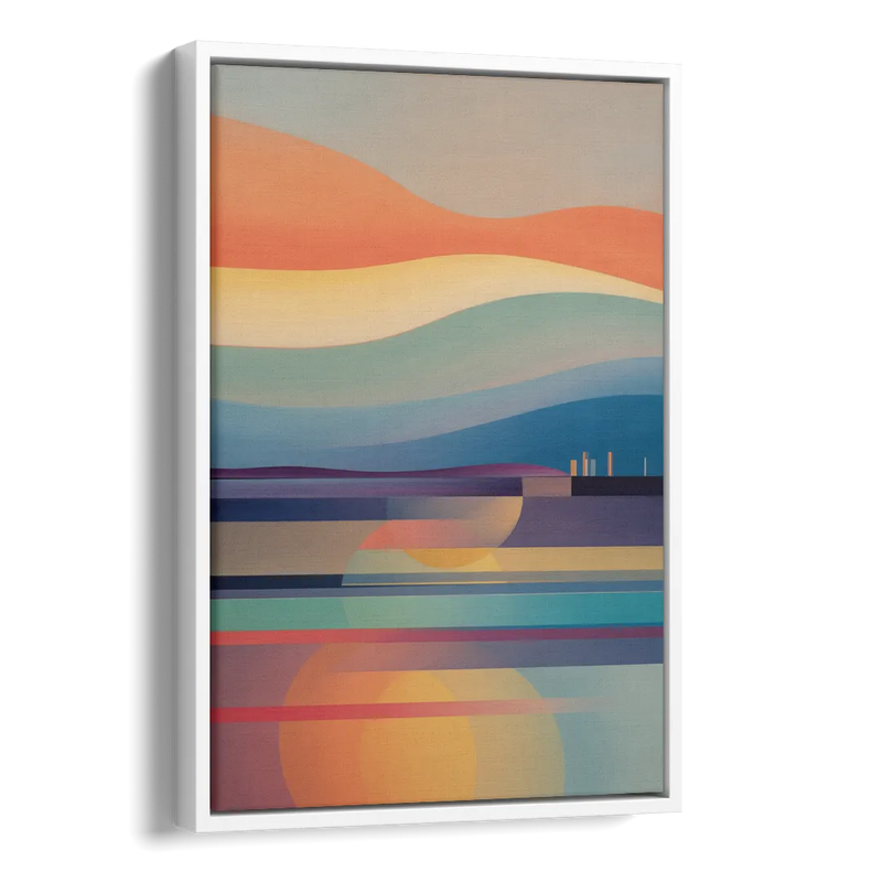 Thermaic Gulf Sunset Side - White Canvas Wall Art