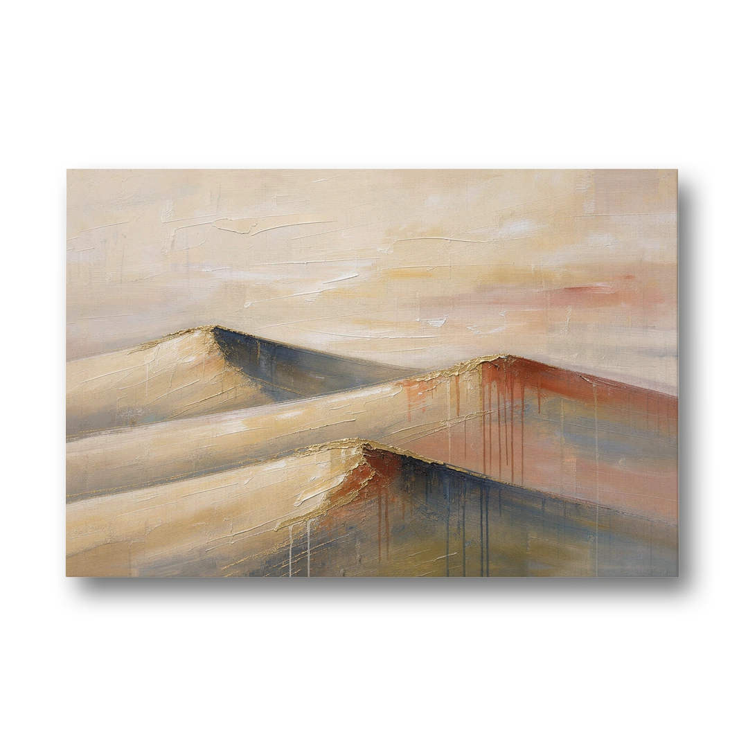 Three Abstract Terracotta Dune Crests - Canvas Wall Art - Front