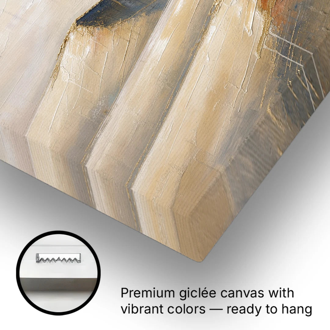 Three Abstract Terracotta Dune Crests - Canvas Wall Art - Gallery Wrap Corner
