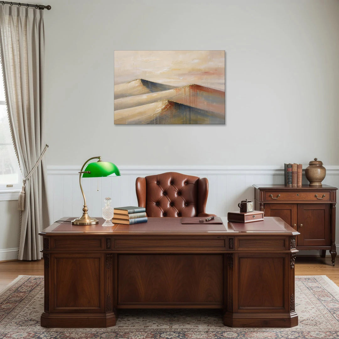 Three Abstract Terracotta Dune Crests - Canvas Wall Art - Office - 36x24