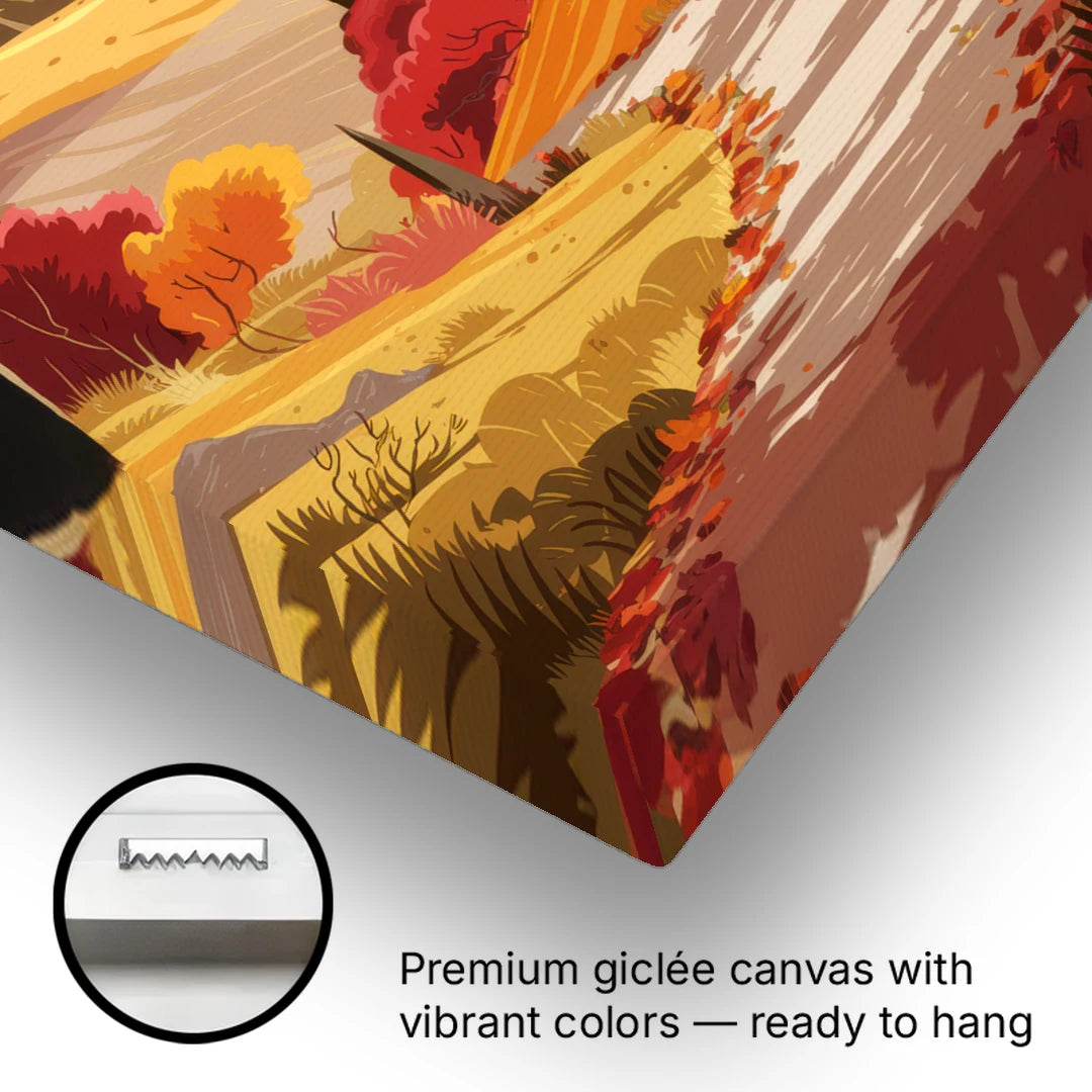 Toledo Autumn Landscape - Canvas Wall Art - Gallery Wrap Corner