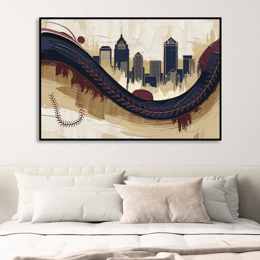 Toledo Mud Hens Baseball Living Room - Black Canvas Wall Art