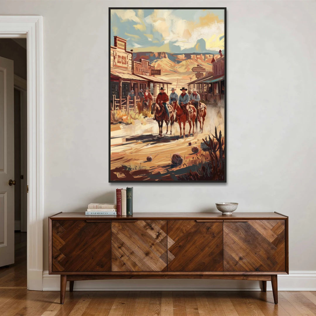 Tombstone Arizona Frontier - Black Framed Canvas Wall Art - Coffee Table - 40x60