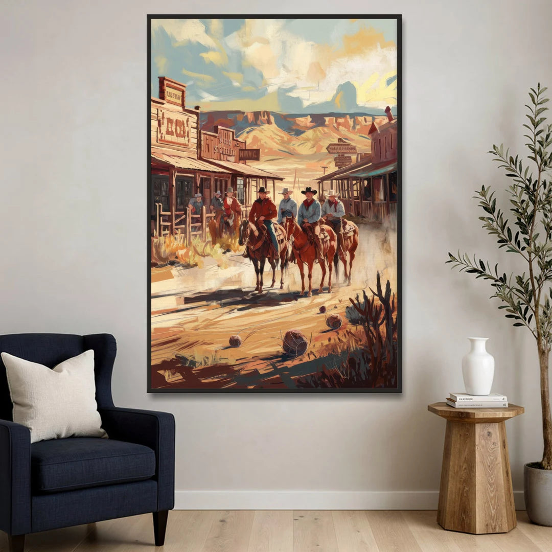 Tombstone Arizona Frontier - Black Framed Canvas Wall Art - Sofa - 40x60