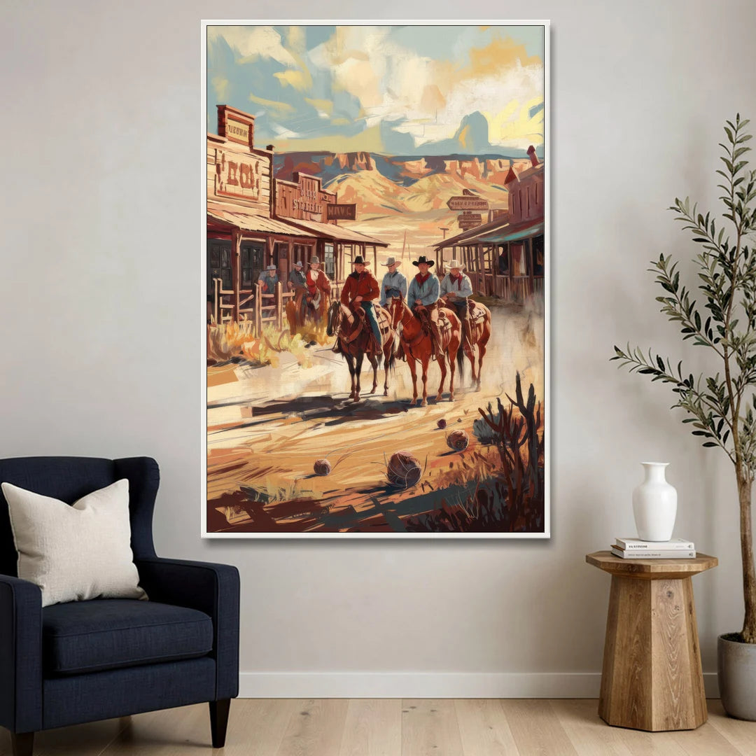 Tombstone Arizona Frontier - White Framed Canvas Wall Art - Sofa - 40x60